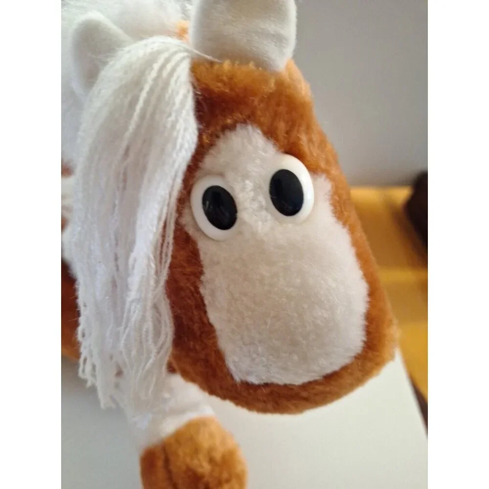 Lynn Weisberg 1985 Brown White Plush Horse Pony Bow Enesco - Picture 6 of 16